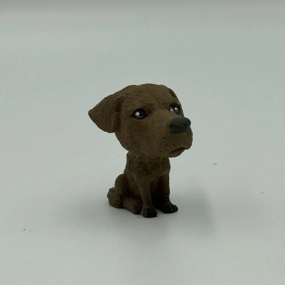 Chocolate Lab Big Head Dog Toy Figure Collectable Trinket
